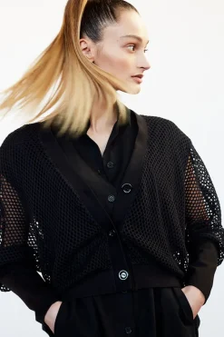 Cheap Elsewhere Fashion Breathing Cardigan-Black