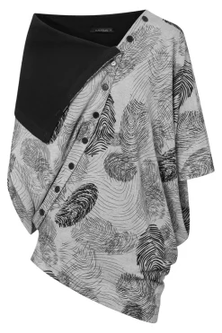 Shop Elsewhere Fashion Finger Print Top-Slate