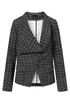 New Elsewhere Fashion Flores Jacket-Black-Offwhite