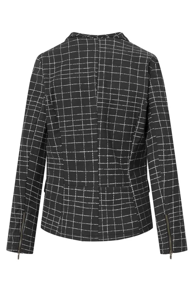 New Elsewhere Fashion Flores Jacket-Black-Offwhite