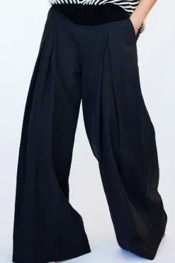 Cheap Elsewhere Fashion Forsaa Linen Trousers-Black