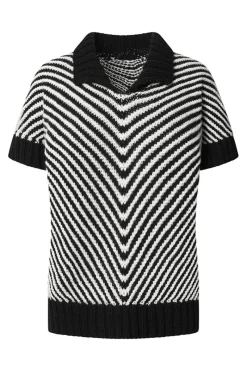 Flash Sale Elsewhere Fashion Handknitted Top-Black-White