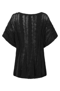 Cheap Elsewhere Fashion Henley Top-Black