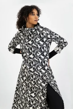 Outlet Elsewhere Fashion Kingston Tunic-Black-Offwhite