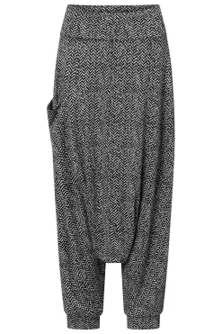 New Elsewhere Fashion Low Crotch Pants-Black-Gray