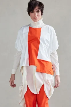 Discount Elsewhere Fashion Mandini Top-Fire-Off-White