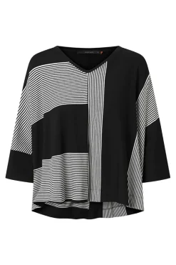Clearance Elsewhere Fashion Prieska Top-Black-Offwhite