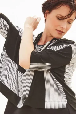 Clearance Elsewhere Fashion Prieska Top-Black-Offwhite
