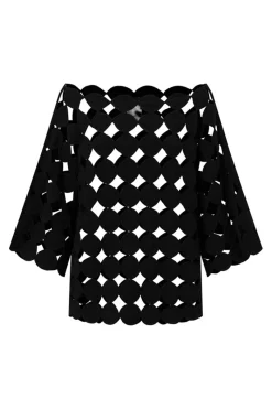 Online Elsewhere Fashion Reghin Crochet Top-Black