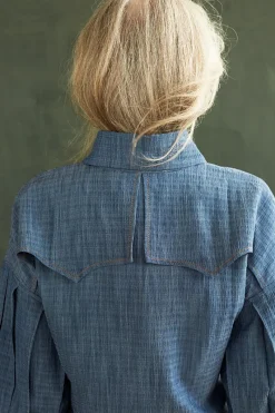 New Elsewhere Fashion Reivilo Blouse-Denim