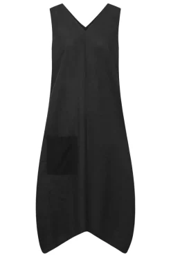 Cheap Elsewhere Fashion V-Neck Dress-Black
